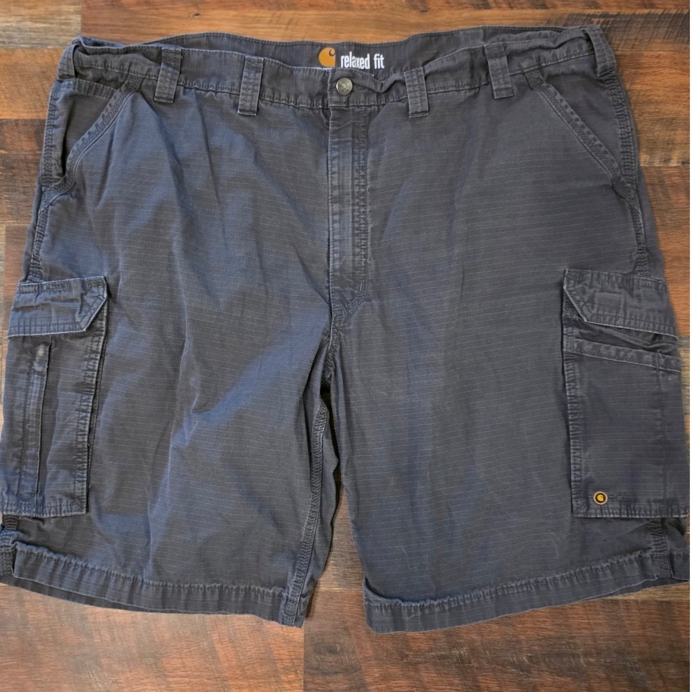 Carhartt Relaxed Fit Cargo Shorts Mens 46 Grey Ripstop Cotton Work 101168 039